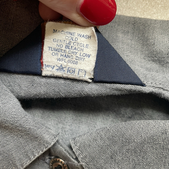 Vintage 90s Panhandle Slim Western Shirt Women Large Blue Aztec Embroidered Top - Picture 7 of 13